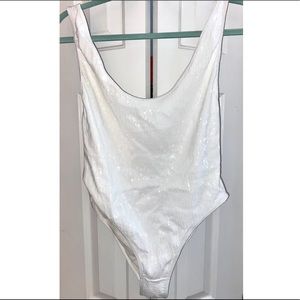 White Sequin One Piece Bikini by ZARA